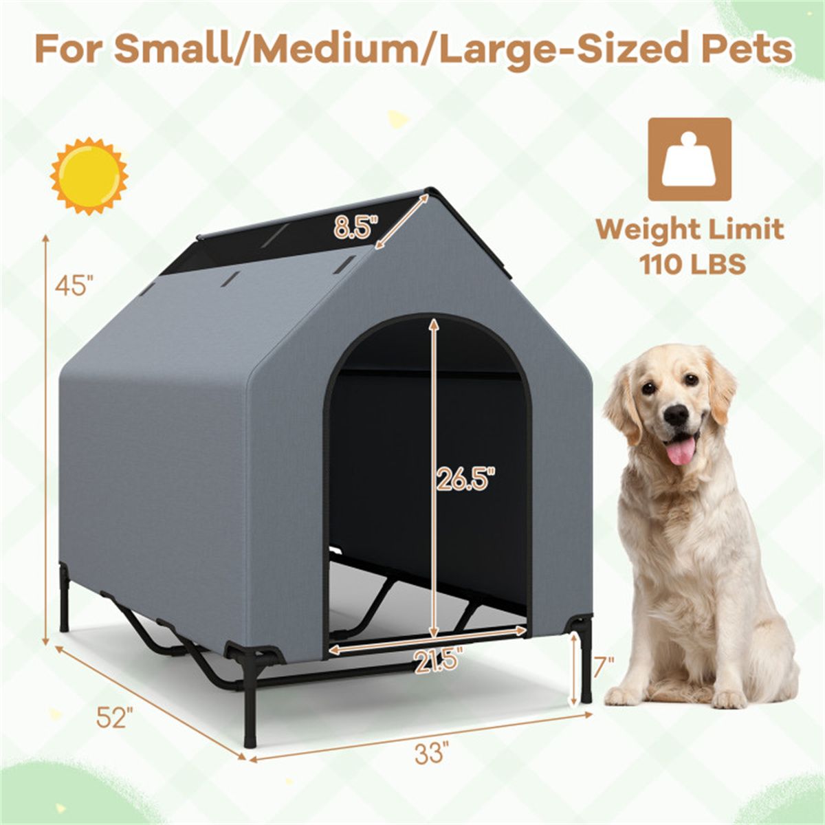 33" x 52" pet house with windows