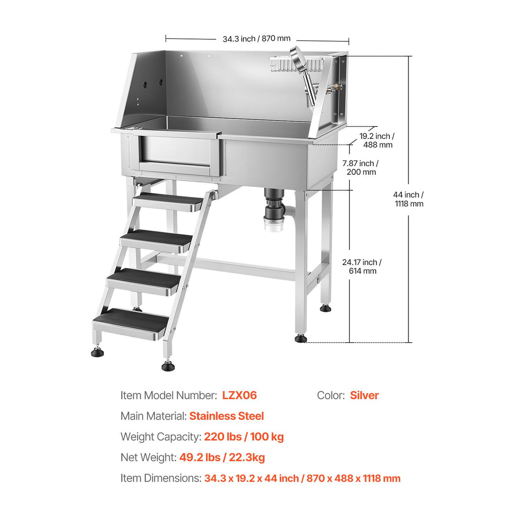Elevate Your Pet Bathing Routine with the VEVOR 34" Dog Washing Station