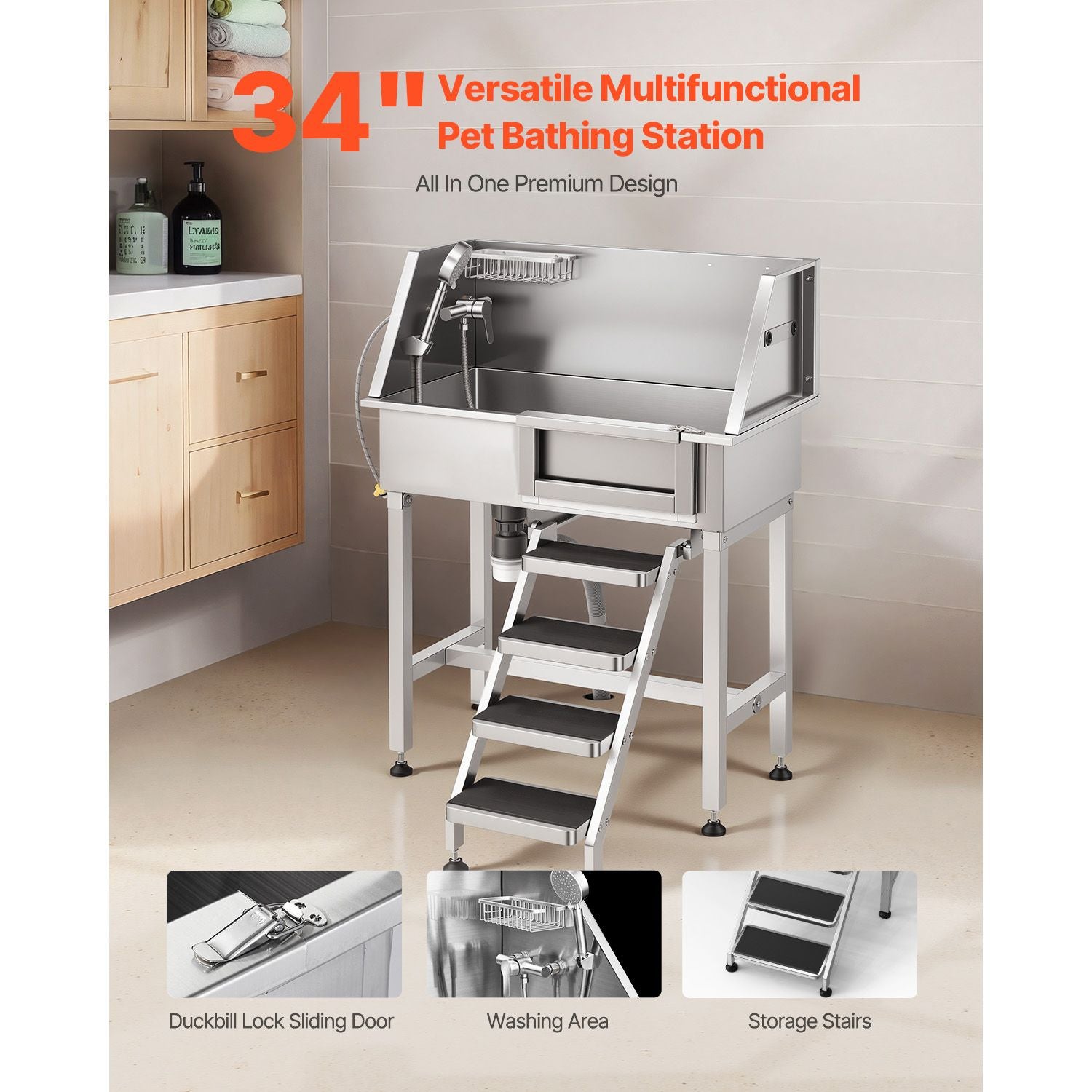 Elevate Your Pet Grooming with a Professional Stainless Steel Dog Washing Station
