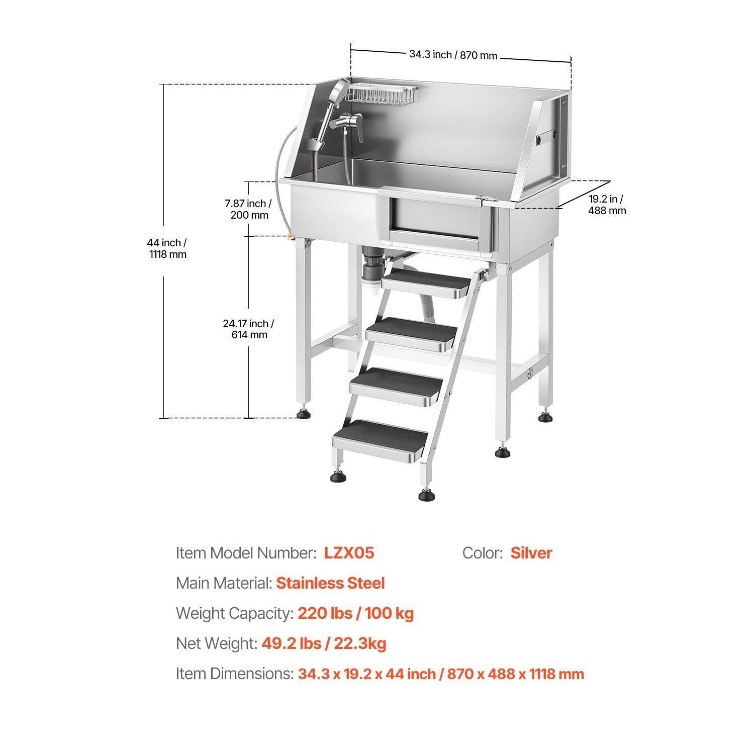 Elevate Your Pet Grooming with a Professional Stainless Steel Dog Washing Station
