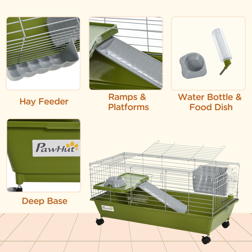 Rolling Small Animal Cage with All Accessories – Perfect for Guinea Pigs & Bunnies