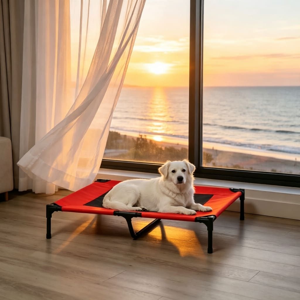 36" x 30" Elevated Cooling Summer Dog Cot Pet Bed With Mesh Ventilation