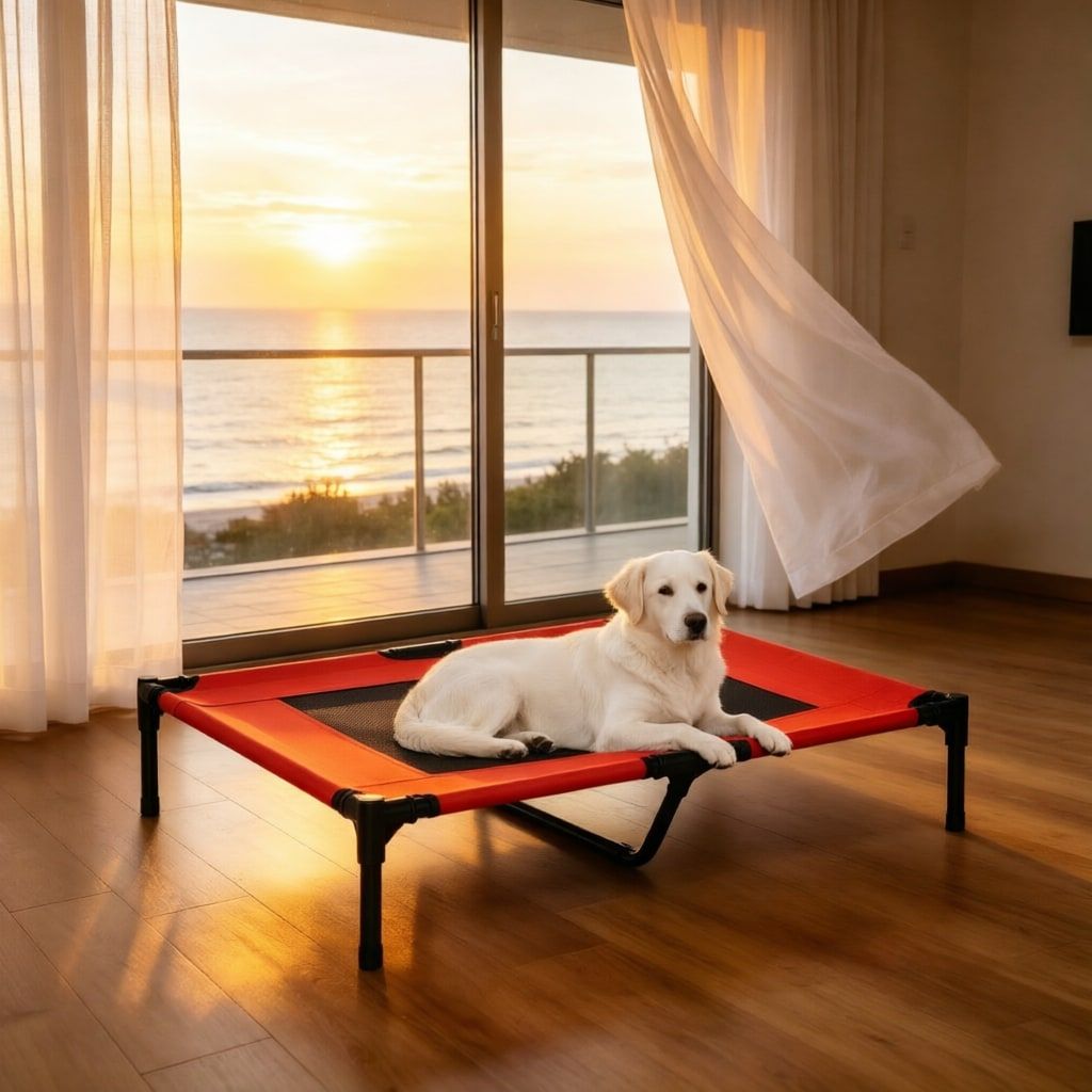 36" x 30" Elevated Cooling Summer Dog Cot Pet Bed With Mesh Ventilation