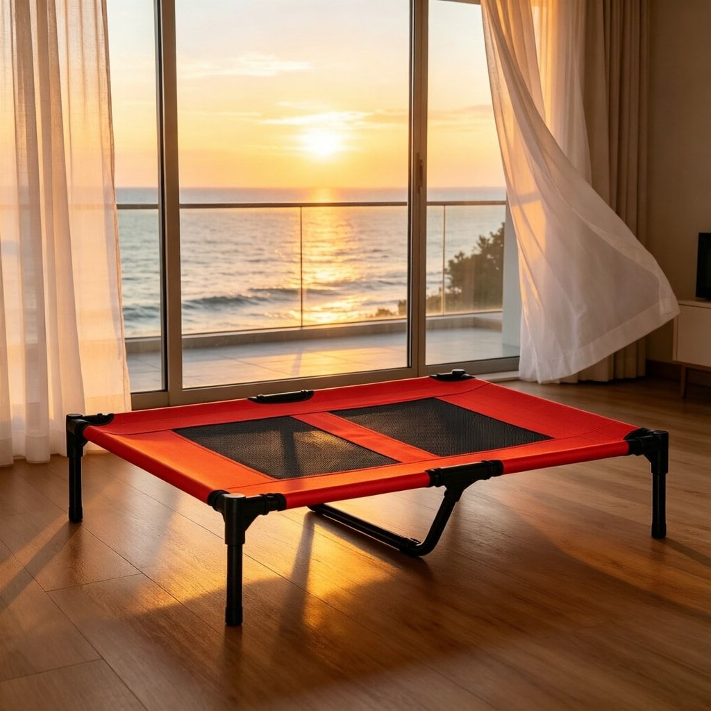 36" x 30" Elevated Cooling Summer Dog Cot Pet Bed With Mesh Ventilation