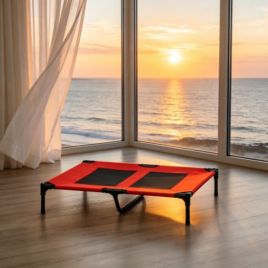 36" x 30" Elevated Cooling Summer Dog Cot Pet Bed With Mesh Ventilation