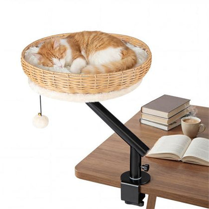 Your Cat's New Favorite Desk Perch: 360° Rotatable Workspace Retreat