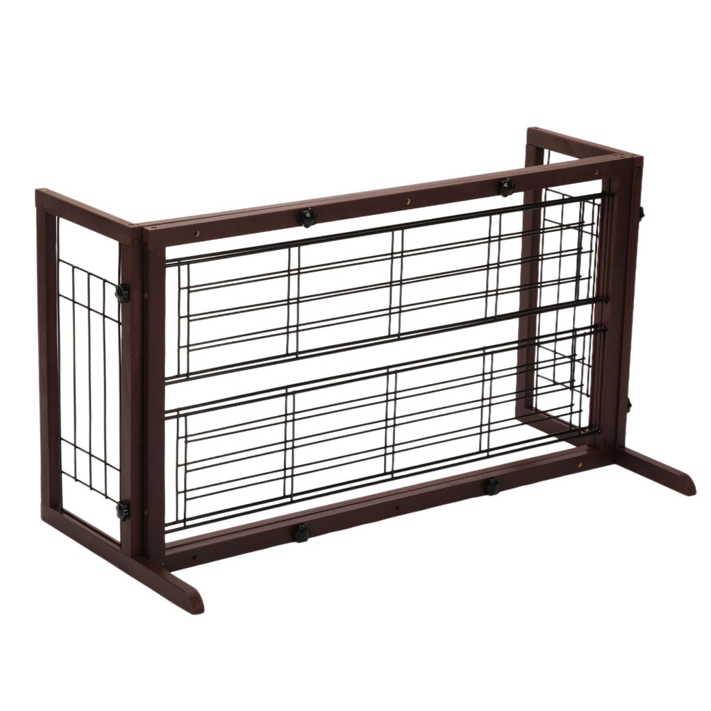Stylish & Adjustable Wooden Pet Gate – Keep Your Pup Safe in Style