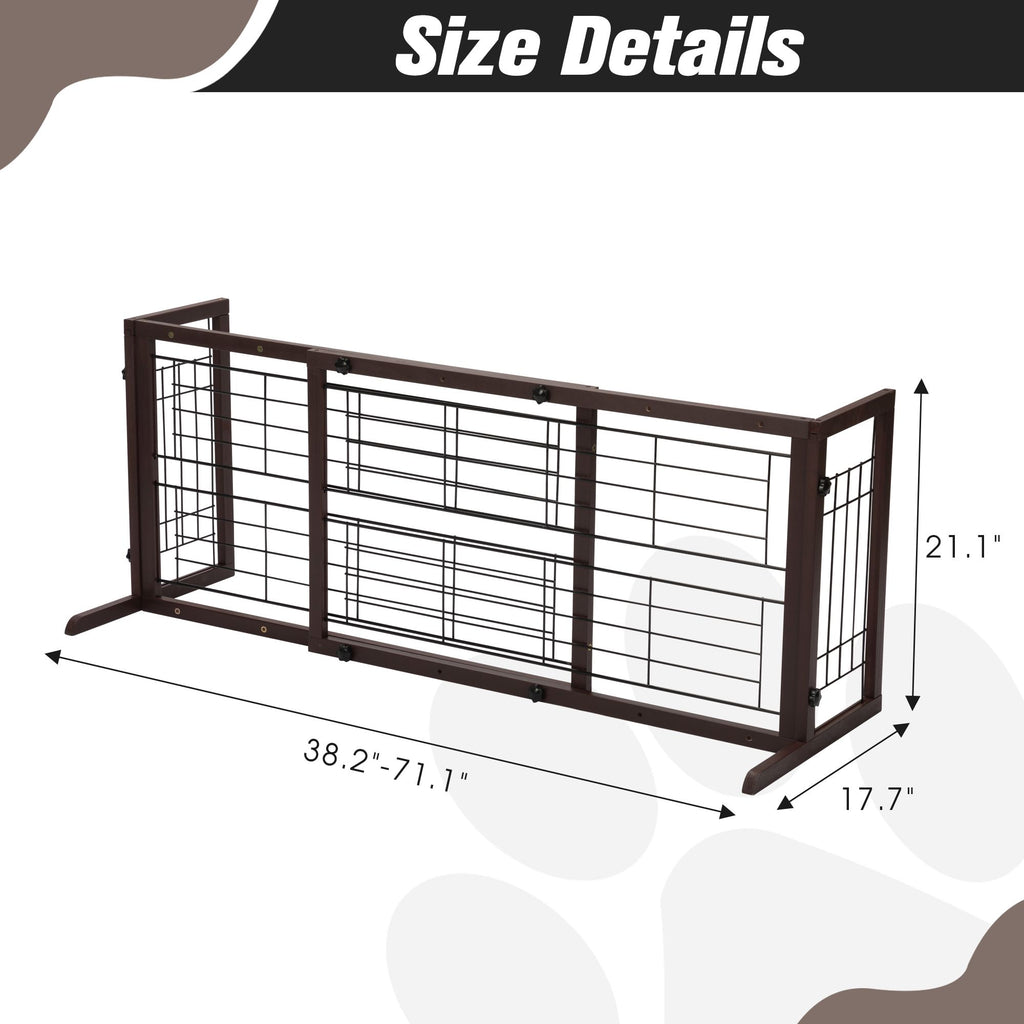 Stylish & Adjustable Wooden Pet Gate – Keep Your Pup Safe in Style