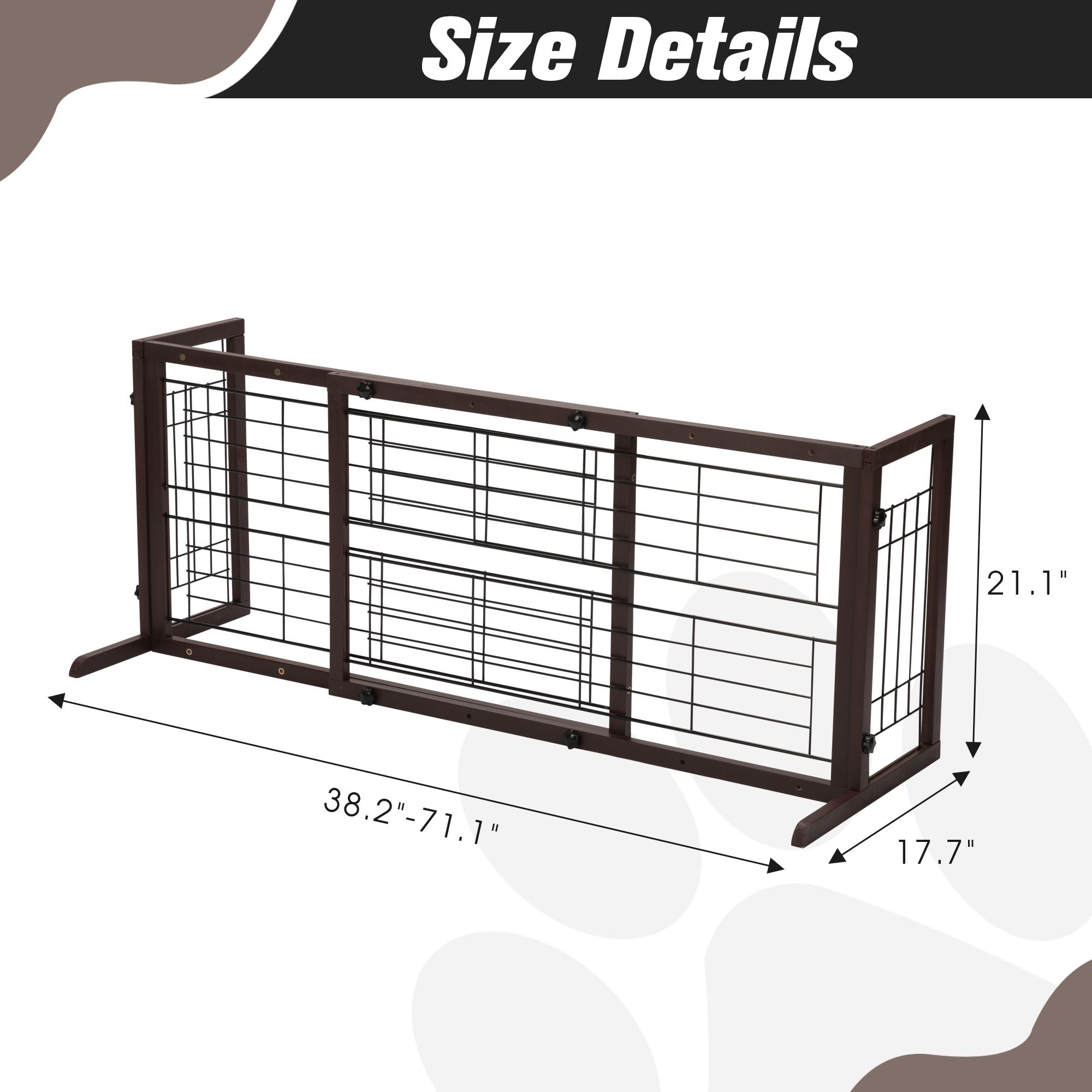 Stylish & Adjustable Wooden Pet Gate – Keep Your Pup Safe in Style