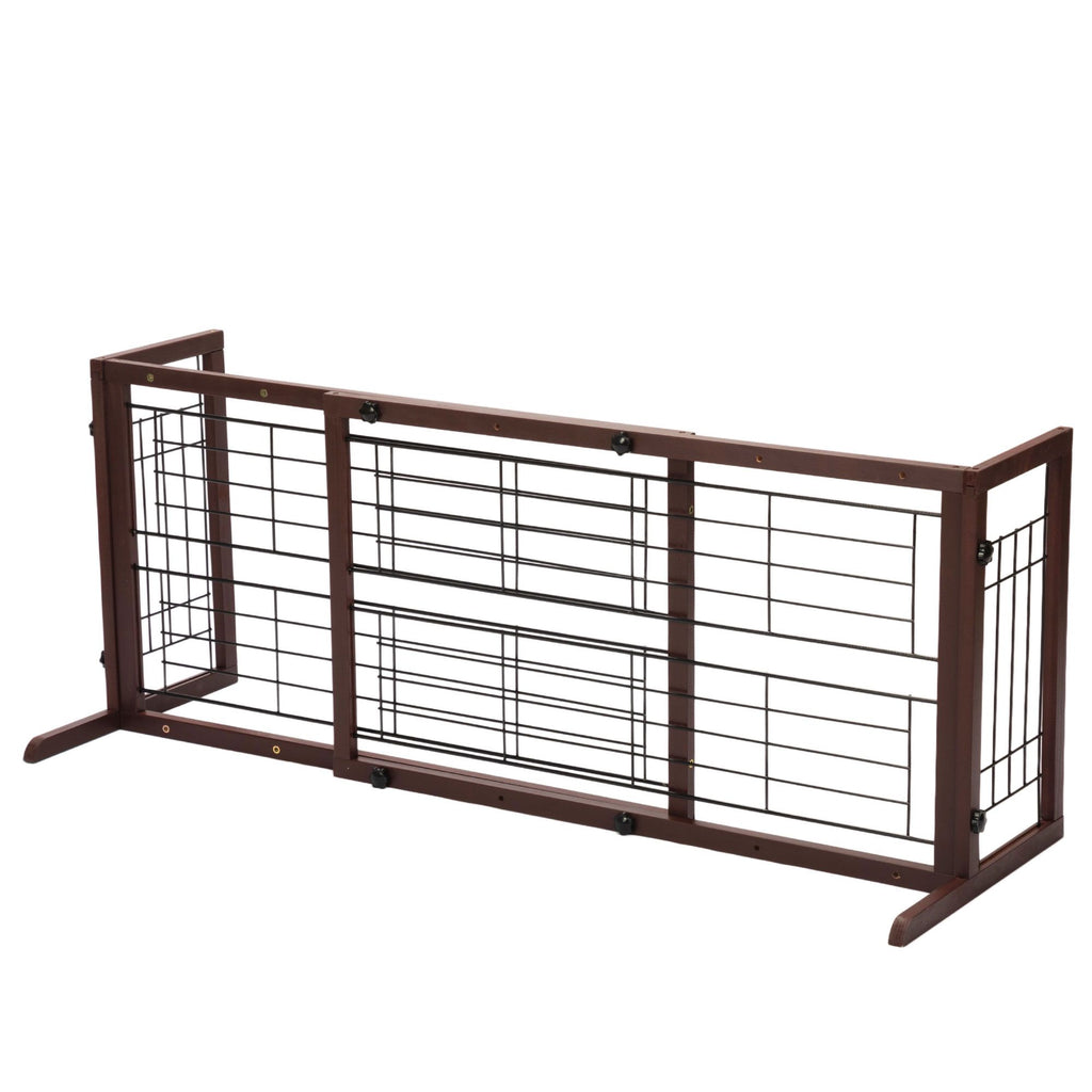 Stylish & Adjustable Wooden Pet Gate – Keep Your Pup Safe in Style