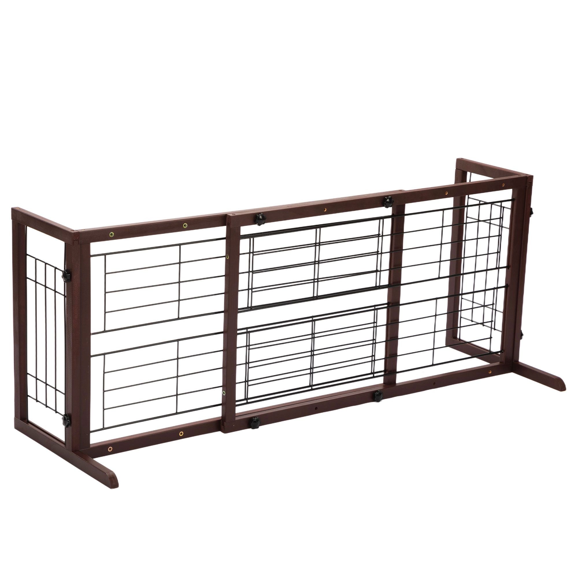 Stylish & Adjustable Wooden Pet Gate – Keep Your Pup Safe in Style