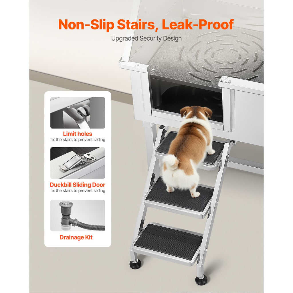 Professional Pet Grooming Tub with Hot & Cold Faucet – Make Bath Time a Breeze