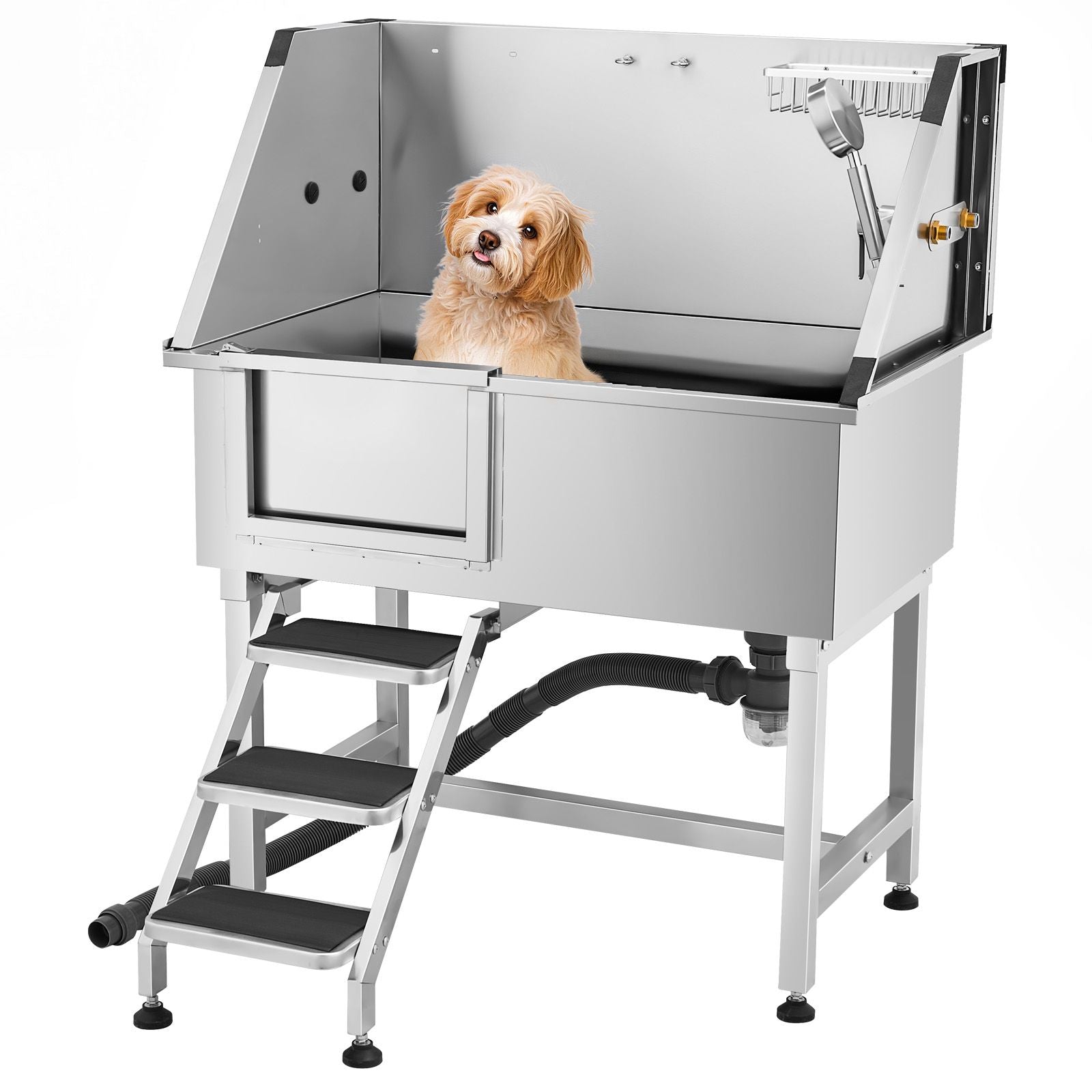 Professional Pet Grooming Tub with Hot & Cold Faucet – Make Bath Time a Breeze