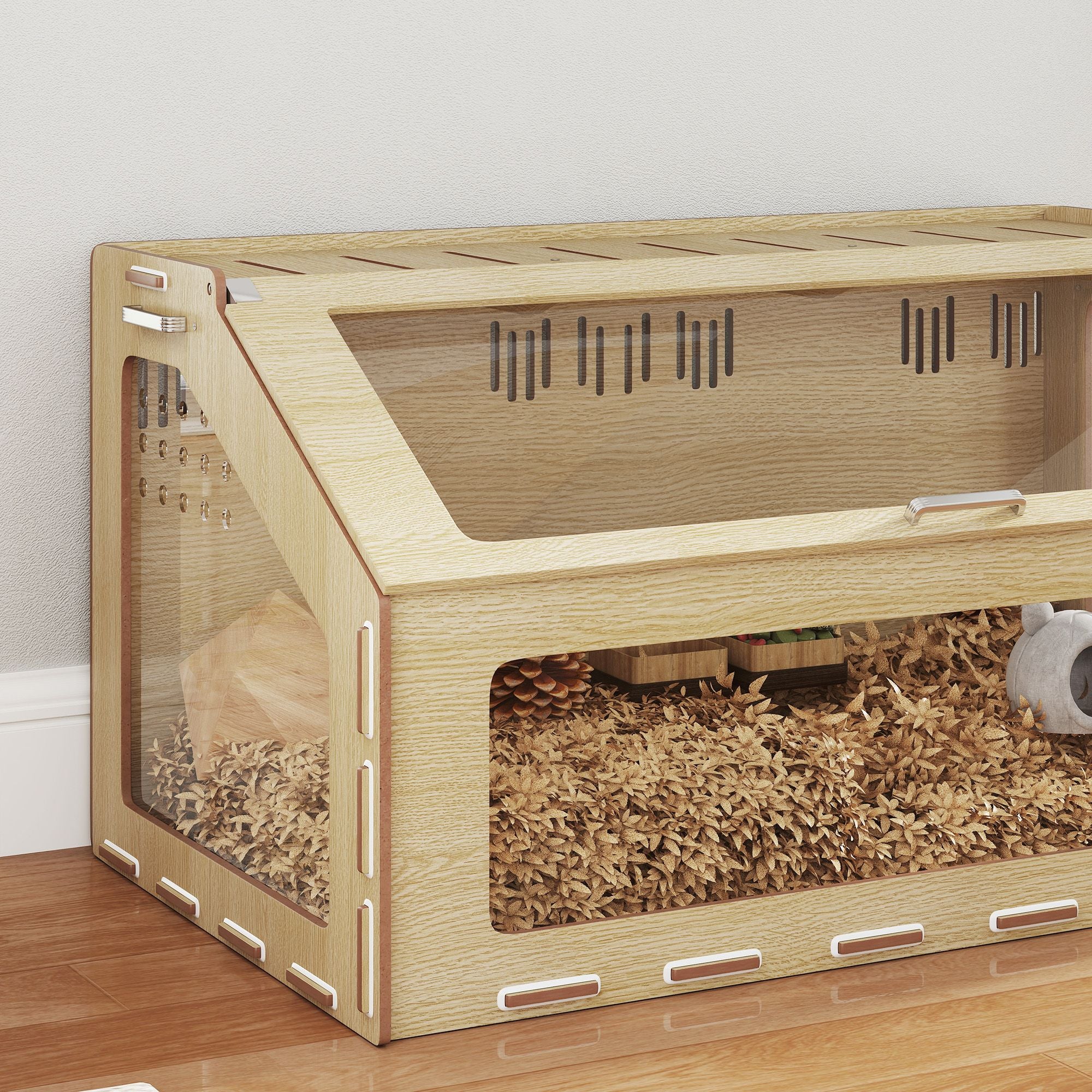 Spacious 39" Hamster Cage with Acrylic Windows & Openable Top