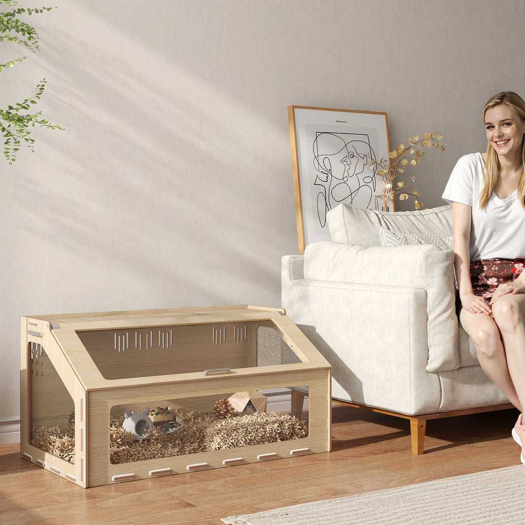 Spacious 39" Hamster Cage with Acrylic Windows & Openable Top