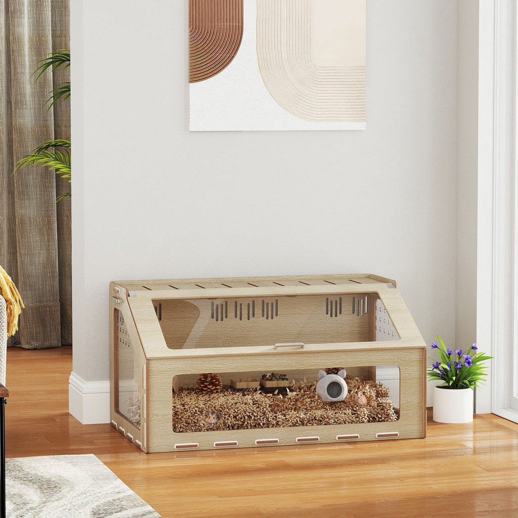 Spacious 39" Hamster Cage with Acrylic Windows & Openable Top
