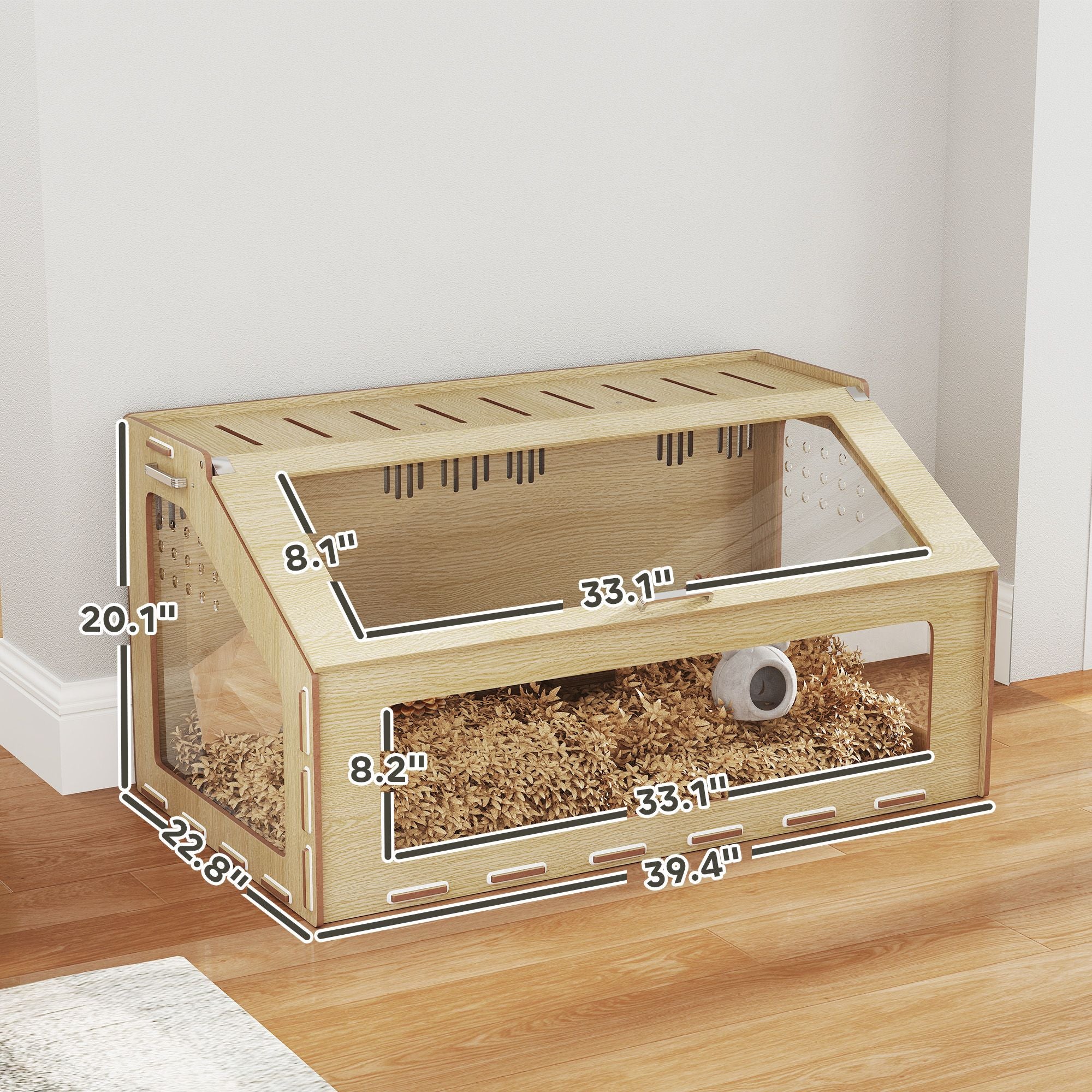 Spacious 39" Hamster Cage with Acrylic Windows & Openable Top