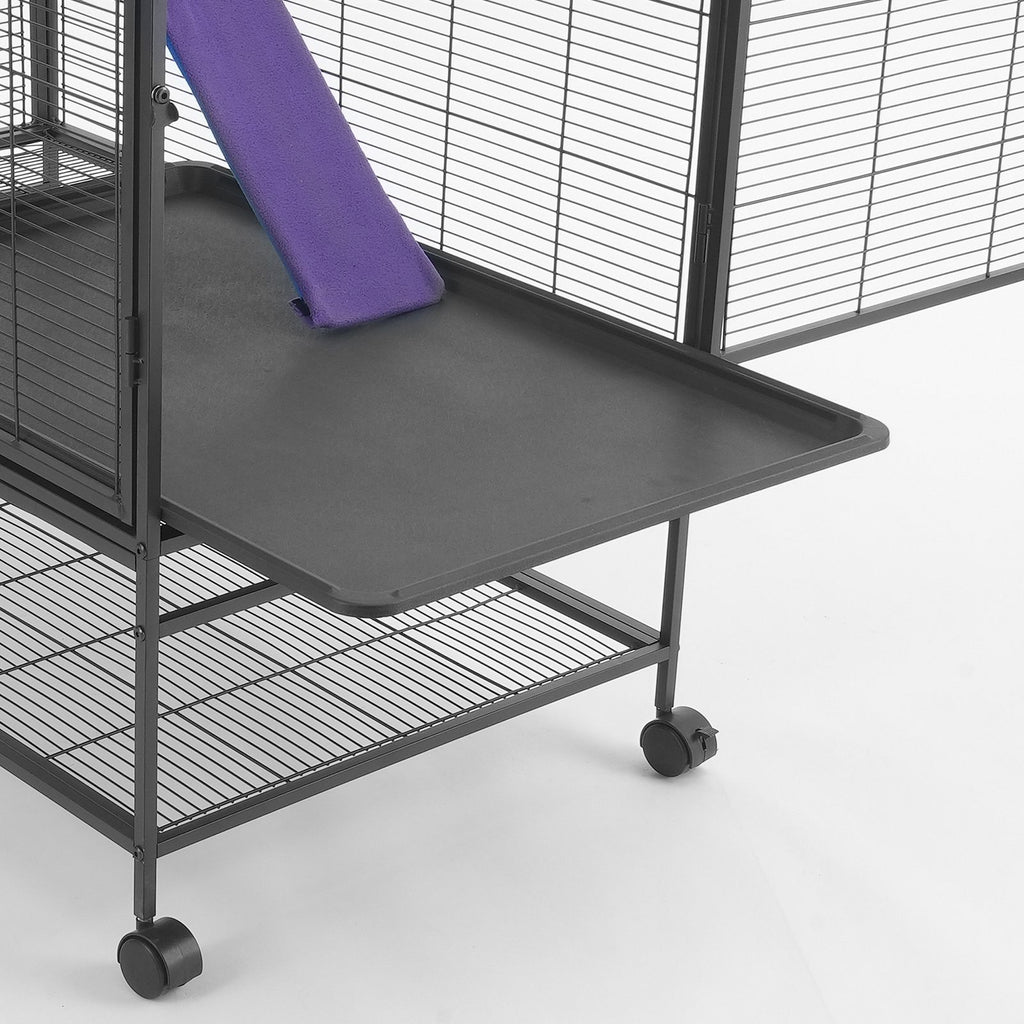 Large 2-Tier Rolling Ferret Cage with Ramps & Easy-Clean Tray
