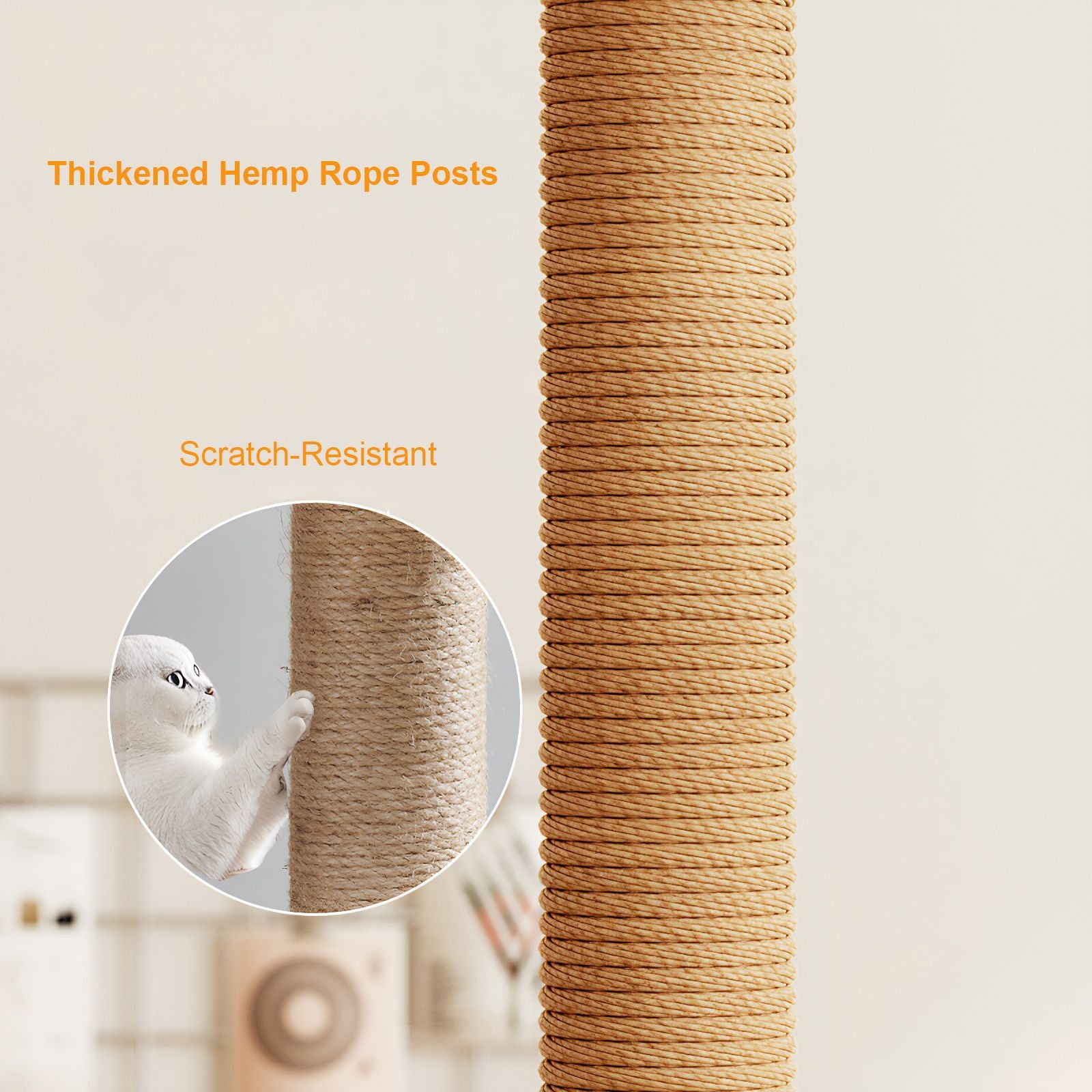 Cat Tower with Sisal Scratching Posts, Top Perch, Hammock, and Toys