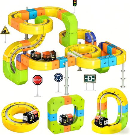 3D Gravity-Defying Electric Magnetic Train Set – 105PCS Kit – image 1