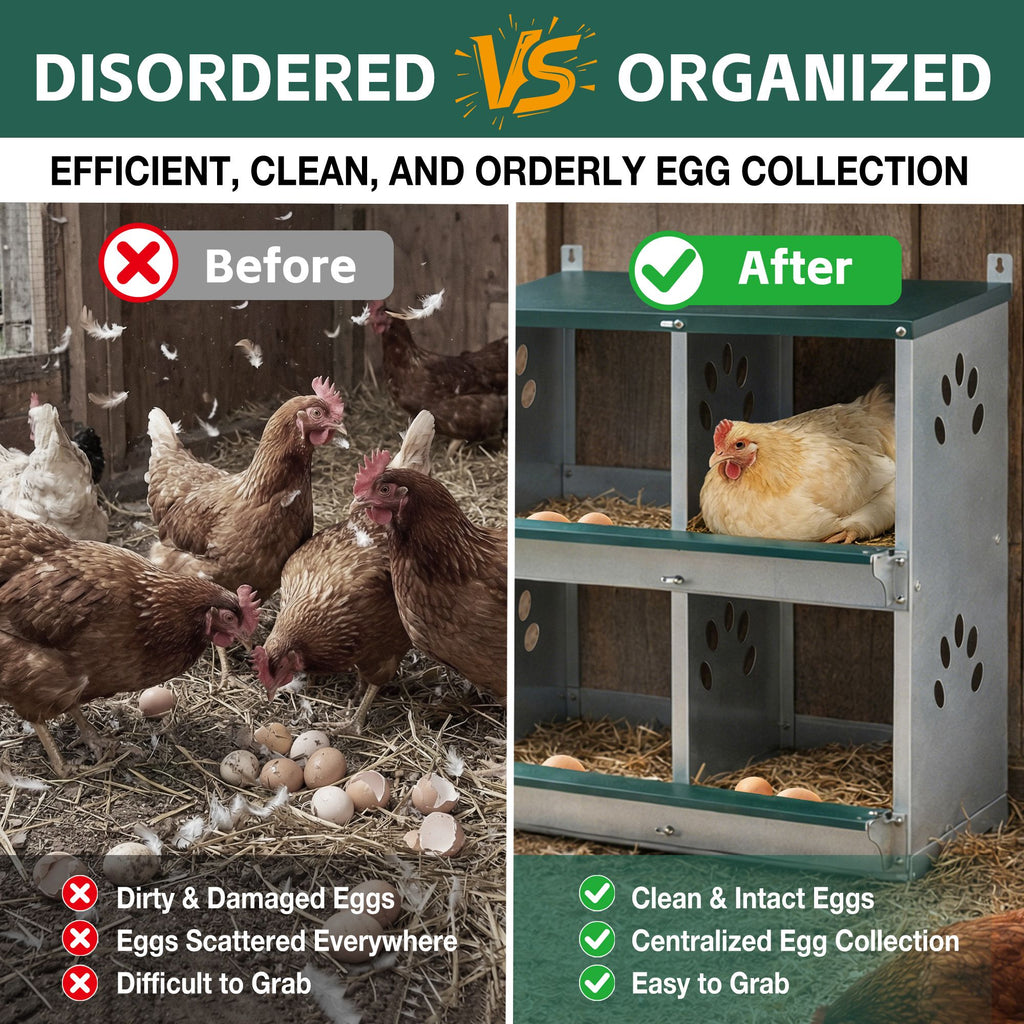 structured Chicken Nesting Box with 4 Compartments