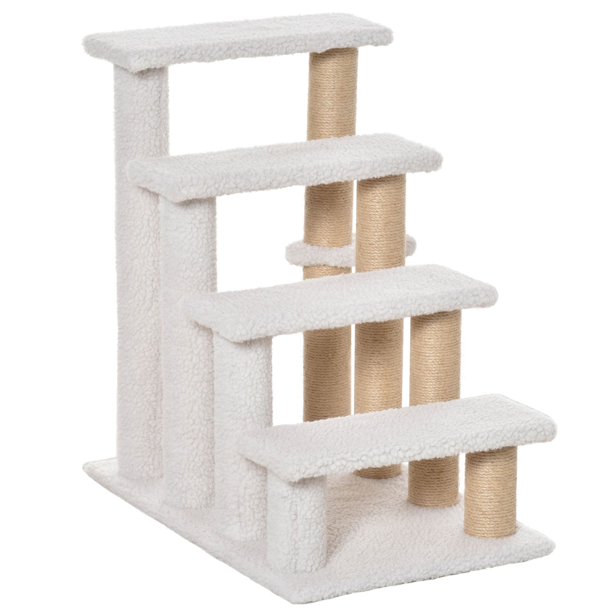 Cat Stairs with Scratching Posts and Hanging Play Ball