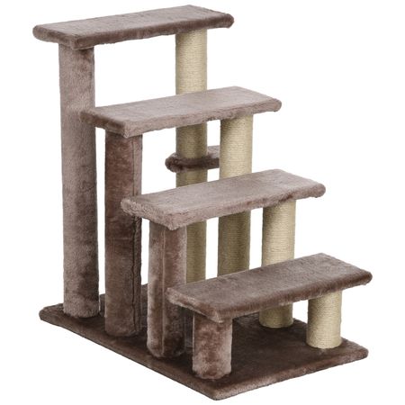 4-Level Cat Steps with Scratching Posts – Cozy Flannel Ladder for Beds & Sofas