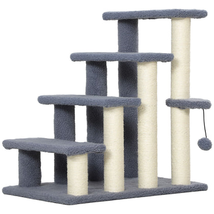 Climb, Scratch, and Play: 4-Level Cat Steps for Bed and Sofa