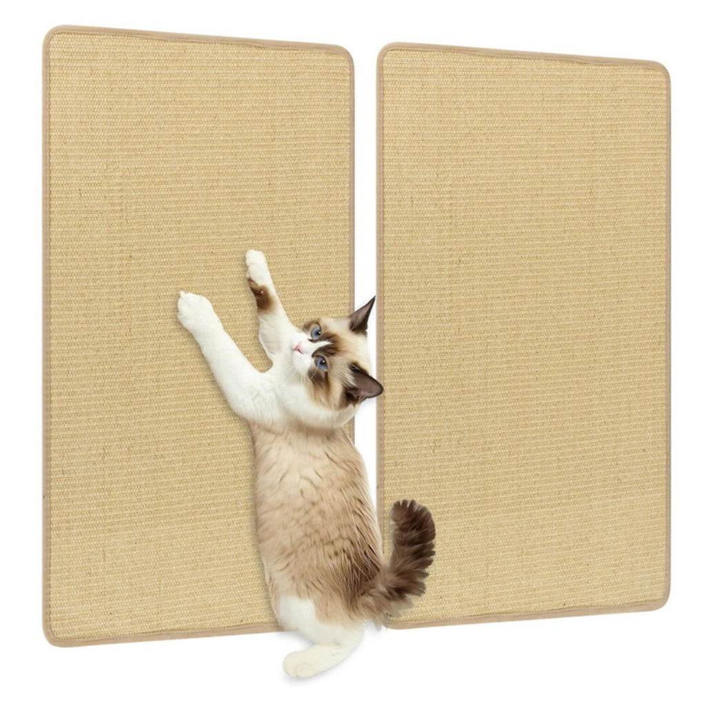 4-Pack 32"x20" Natural Sisal Cat Scratching Mats, Multifunctional Resting & Play Pads for Multi-Cat Households