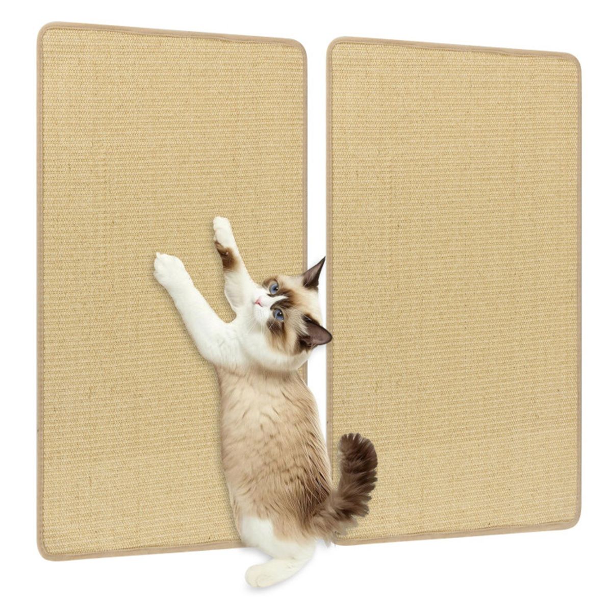 4-Pack 32"x20" Natural Sisal Cat Scratching Mats, Multifunctional Resting & Play Pads for Multi-Cat Households