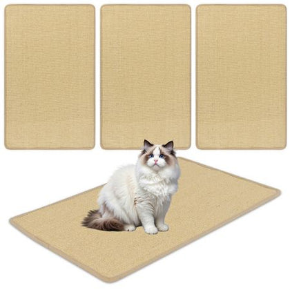 Protect Your Furniture with 4-Pack Natural Sisal Cat Scratching Mats