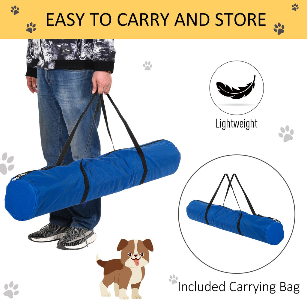 4 Piece Dog Agility Starter Kit, Adjustable Jump Bars, Carry Bag, Blue