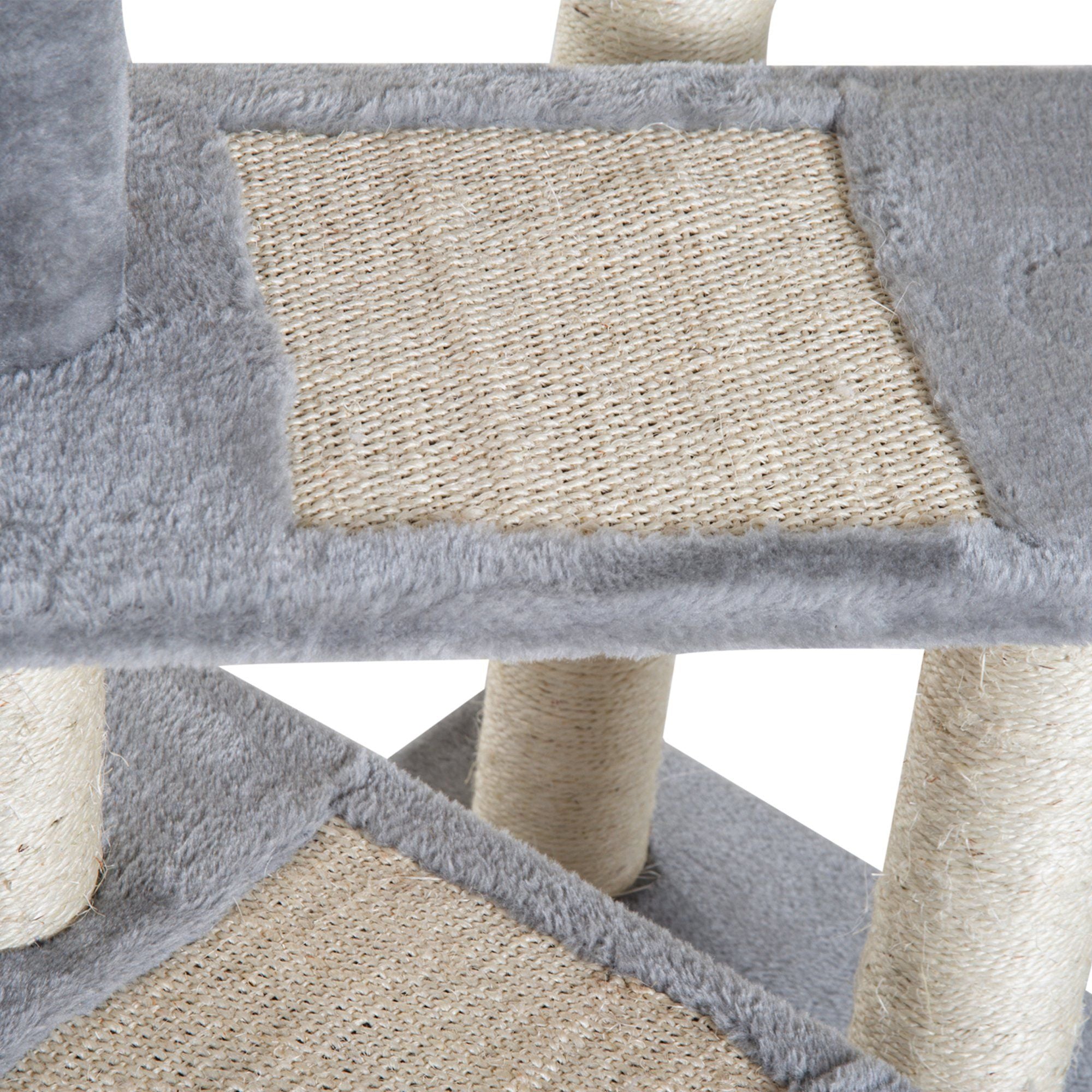40" 5-Level Revolving Stair Cat Tree Scratcher Climbing Activity Tower with Play Center and Resting Perch - Gray