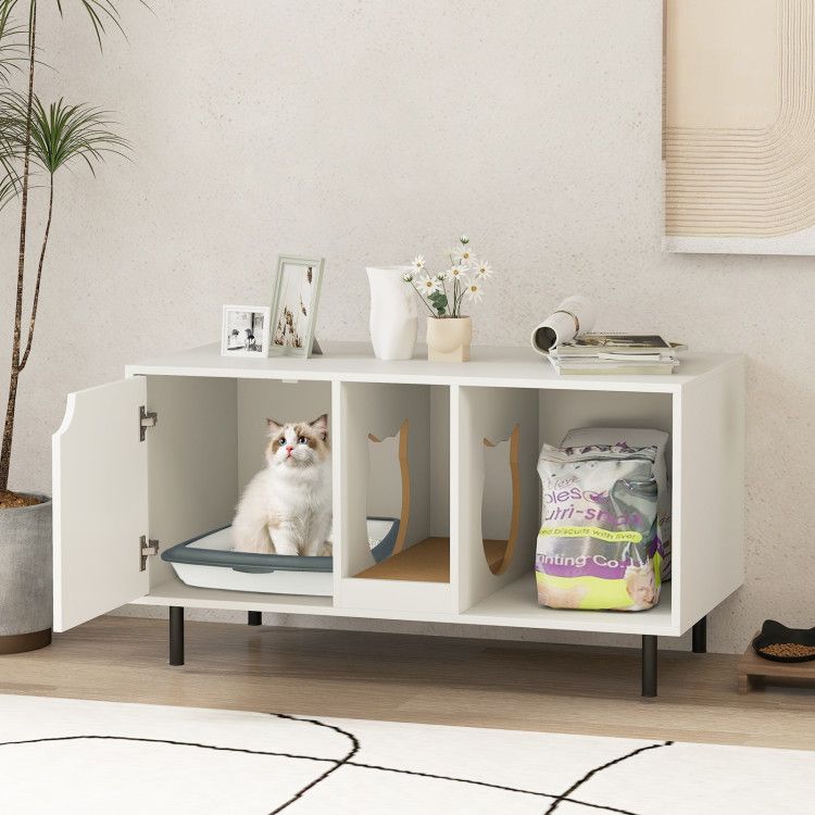 40 Inch Cat Litter Box Enclosure for 2 Cats Hidden Cat Washroom