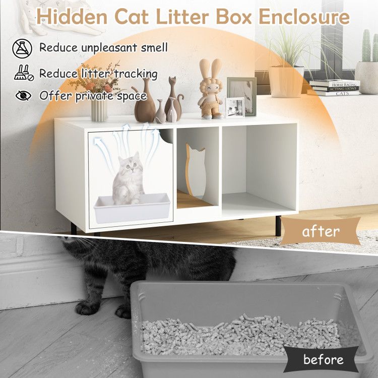 40 Inch Cat Litter Box Enclosure for 2 Cats Hidden Cat Washroom