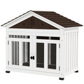furniture-style Dog House with Elevated Removable Floor and Magnetic Door