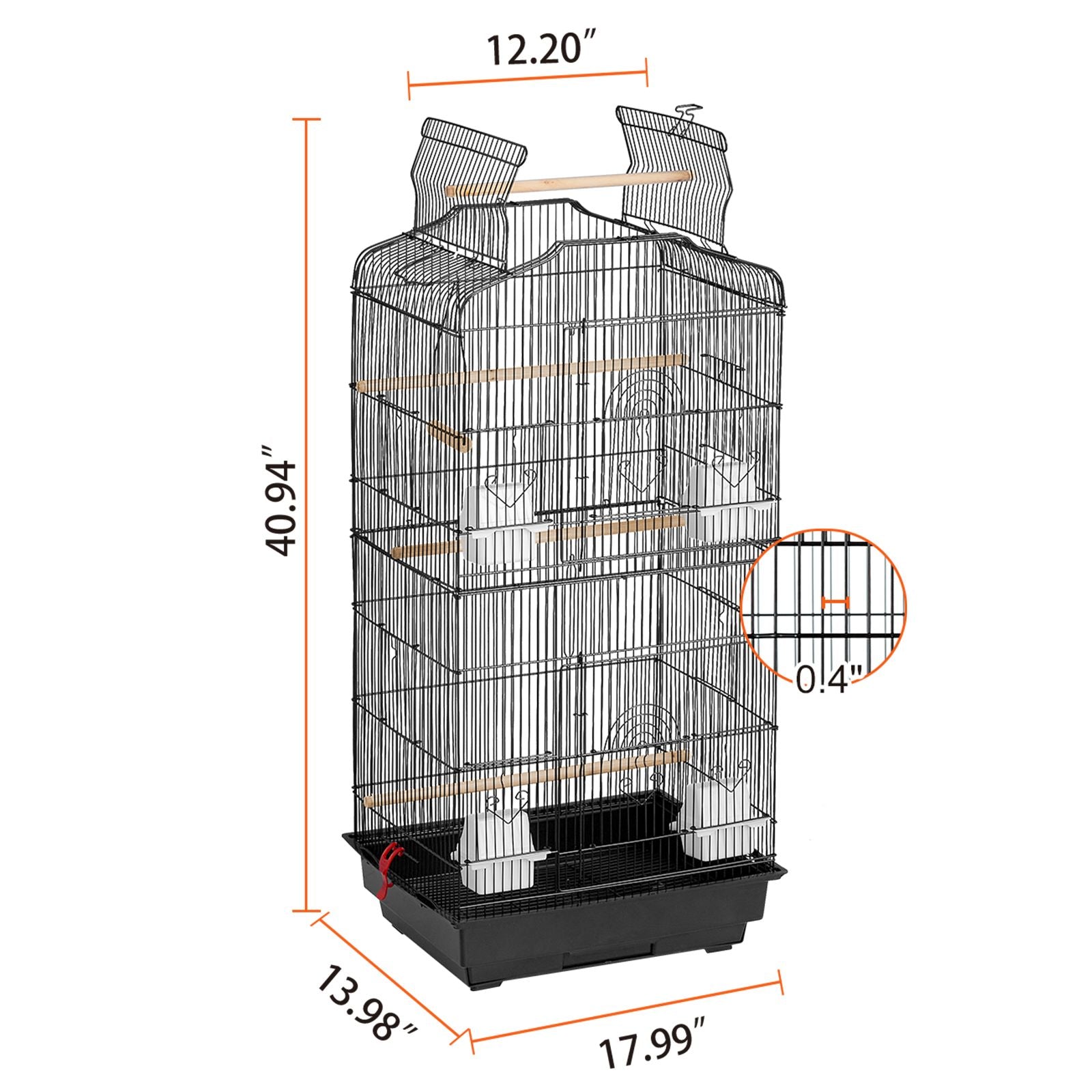 Give Your Feathered Friend a Spacious Home with This 41-Inch Open Top Bird Cage