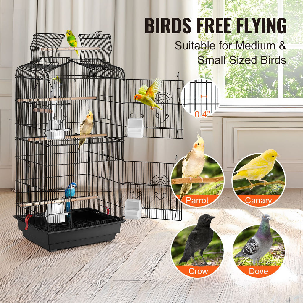 Give Your Feathered Friend a Spacious Home with This 41-Inch Open Top Bird Cage