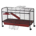 Small Animal Cage with Multi-Level Design & Rolling Wheels