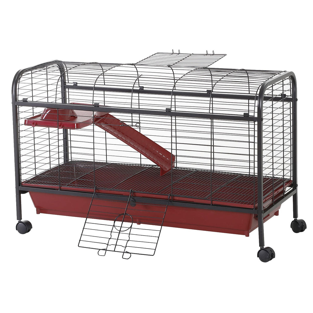 Small Animal Cage with Multi-Level Design & Rolling Wheels