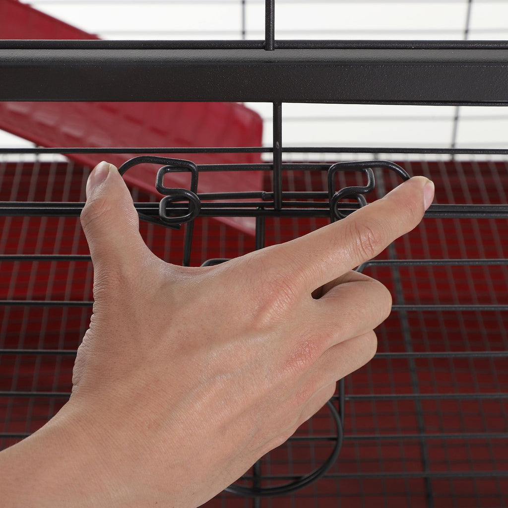 Small Animal Cage with Multi-Level Design & Rolling Wheels