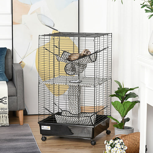 42- Ferret Cage with Hammocks, Tunnels, and Wheels – image 2