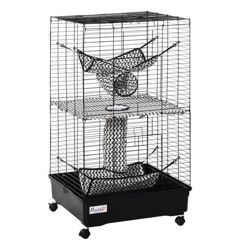 42- Ferret Cage with Hammocks, Tunnels, and Wheels – image 1