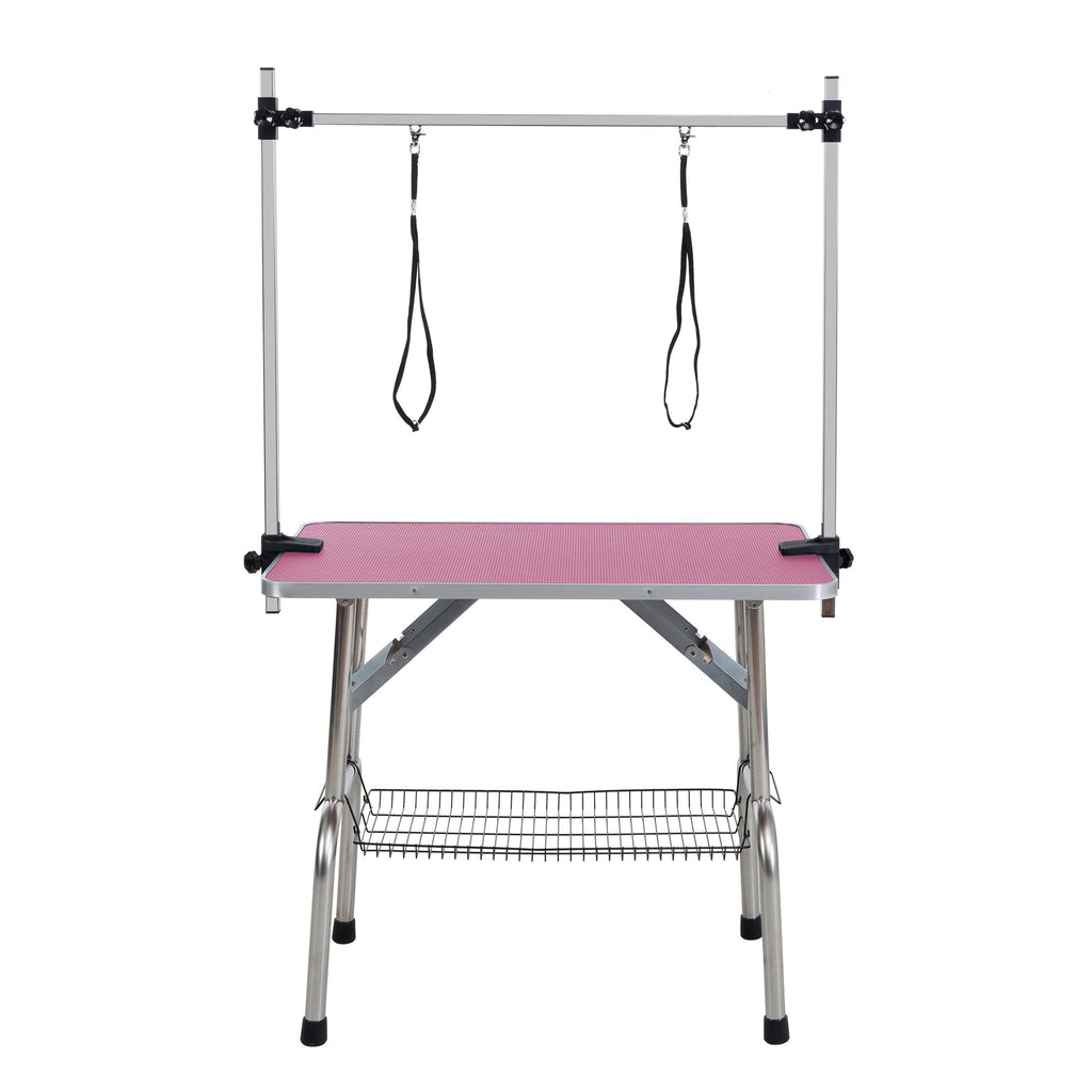Groom Like a Pro with Our 42" Folding Pet Grooming Table – Pink!