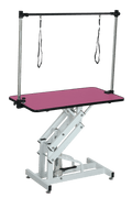 42.5INCH HYDRAULIC PET GROOMING TABLE WITH "H" ARM PINK