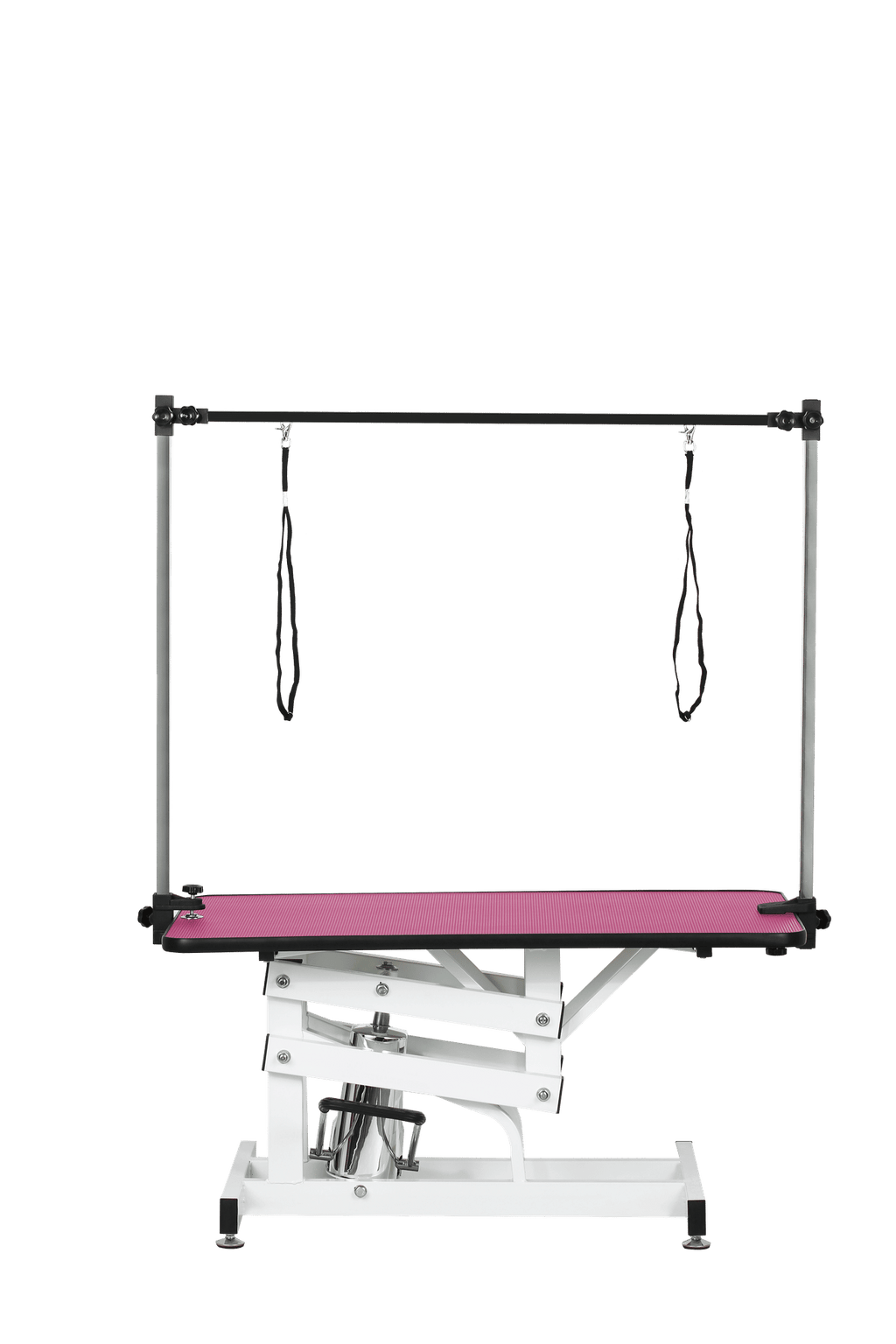 42.5INCH HYDRAULIC PET GROOMING TABLE WITH "H" ARM PINK
