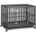 44'' Strong Pet Dog Crate Mobility Cage w/ Playpen Metal & Removeable Tray