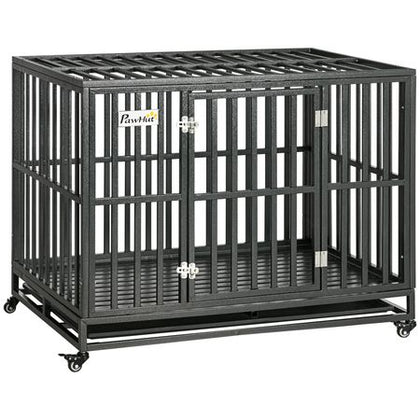 Rolling Dog Crate with Playpen – Easy Mobility & Secure Confinement
