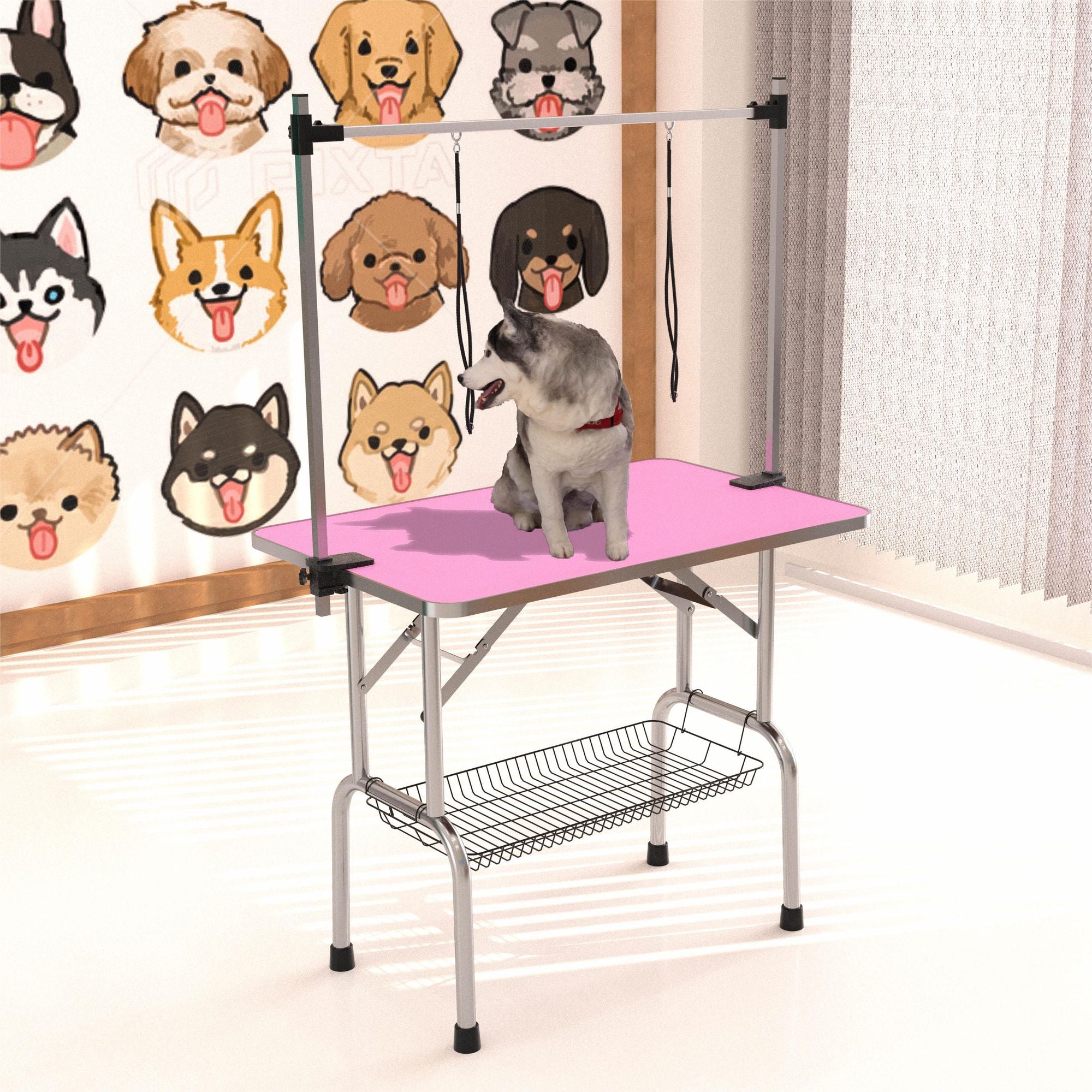Professional-Grade Folding Grooming Table for Dogs & Cats