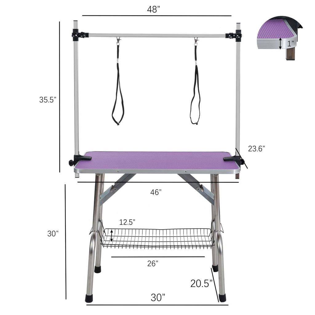 Professional-Grade Folding Grooming Table for Dogs & Cats – Purple